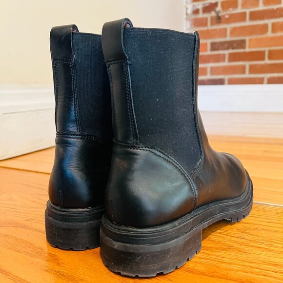 Madewell 8 The Camryn Chelsea Boots Black Heeled Leather Pull On Lightweight - Picture 9 of 16